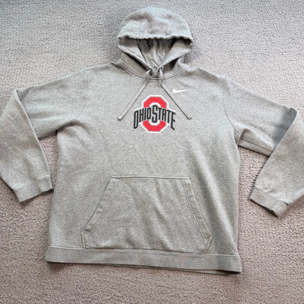 Nike Ohio State Buckeyes Men XL Gray Pullover Hoodie AR3408-063 NCAA University